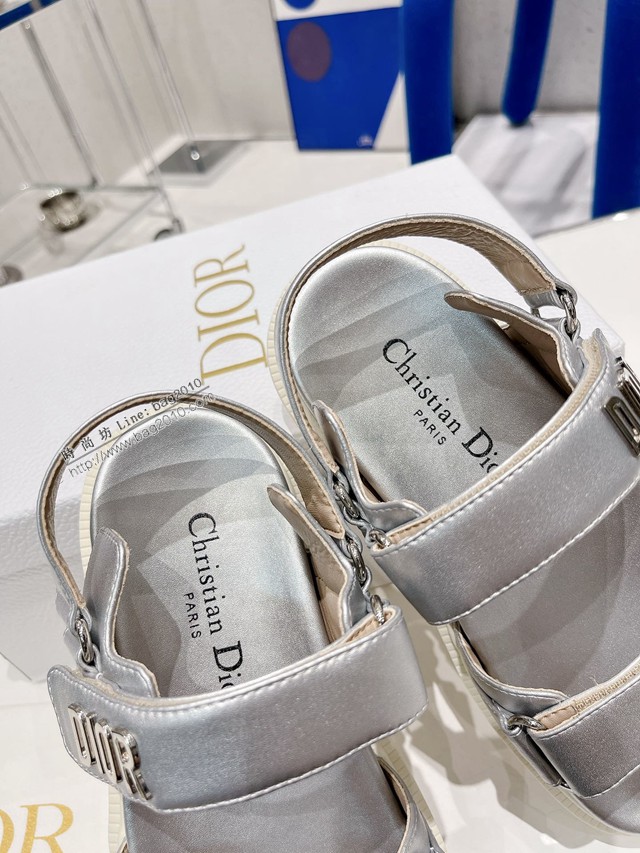 Dior迪奧2022新款新色系魔術貼涼鞋原版複刻專櫃純色系沙灘涼鞋女士涼鞋 dx3086